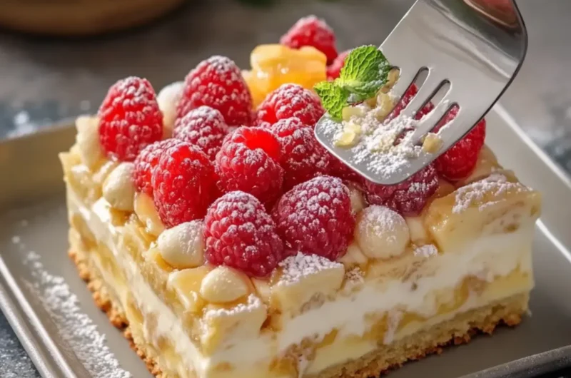 Fruit Custard Biscuit Dessert