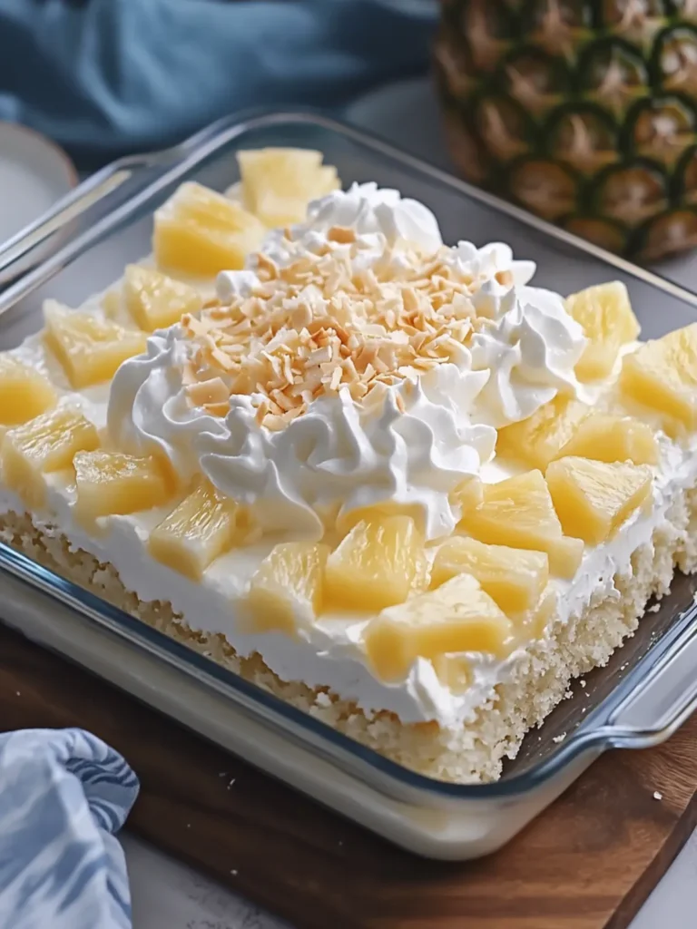 Delicious Pineapple Coconut Cream Sheet Cake for Easy Baking 3 Pineapple Coconut Cream Sheet Cake