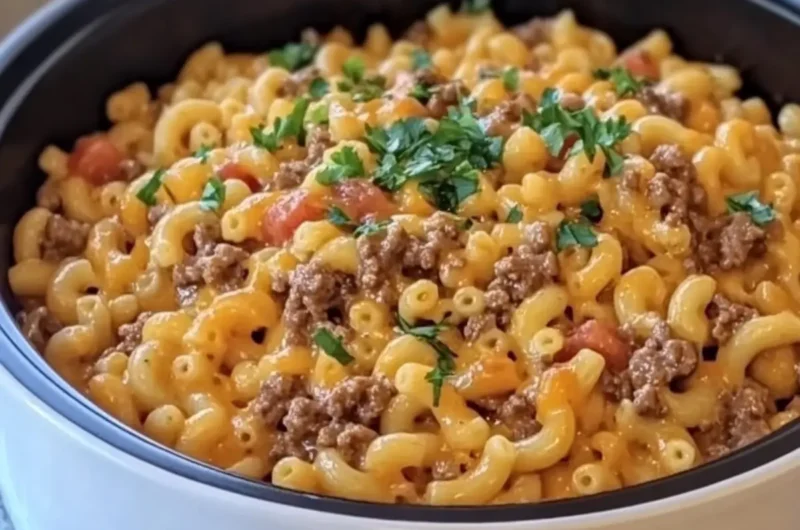 Crock Pot Cheesy Beef Macaroni Easy Comfort Food Delight