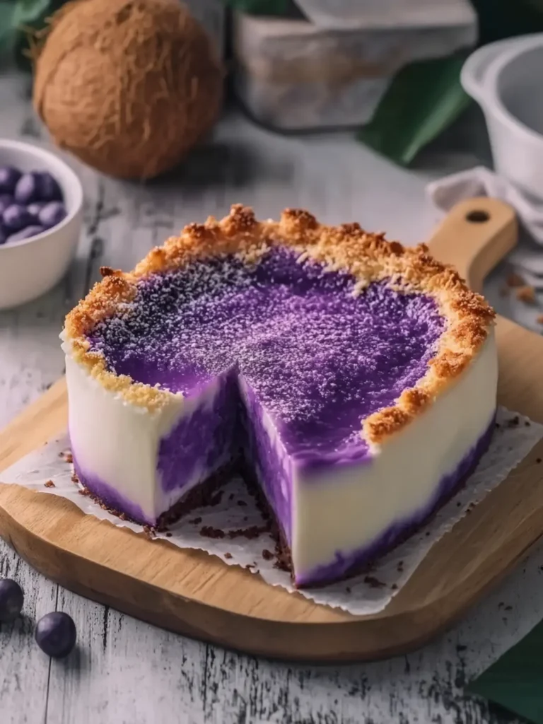Delicious Filipino Inutak Ube Coconut Custard Cake Recipe 2 Filipino Inutak (Ube Coconut Custard Cake)