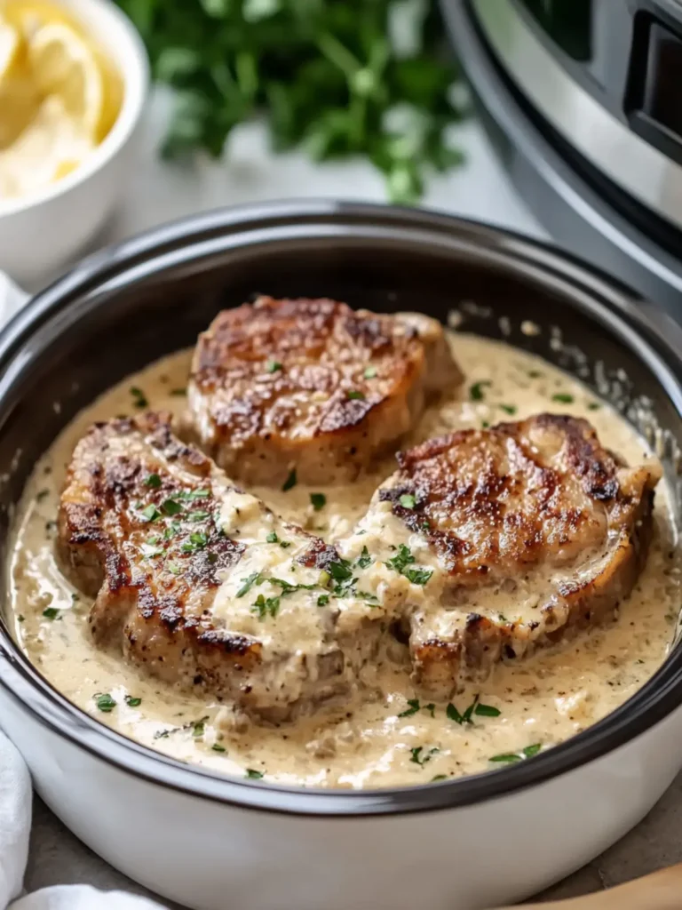 Crockpot Creamy Garlic Butter Pork Chops Your New Dinner Hero 3 Crockpot Creamy Garlic Butter Pork Chops