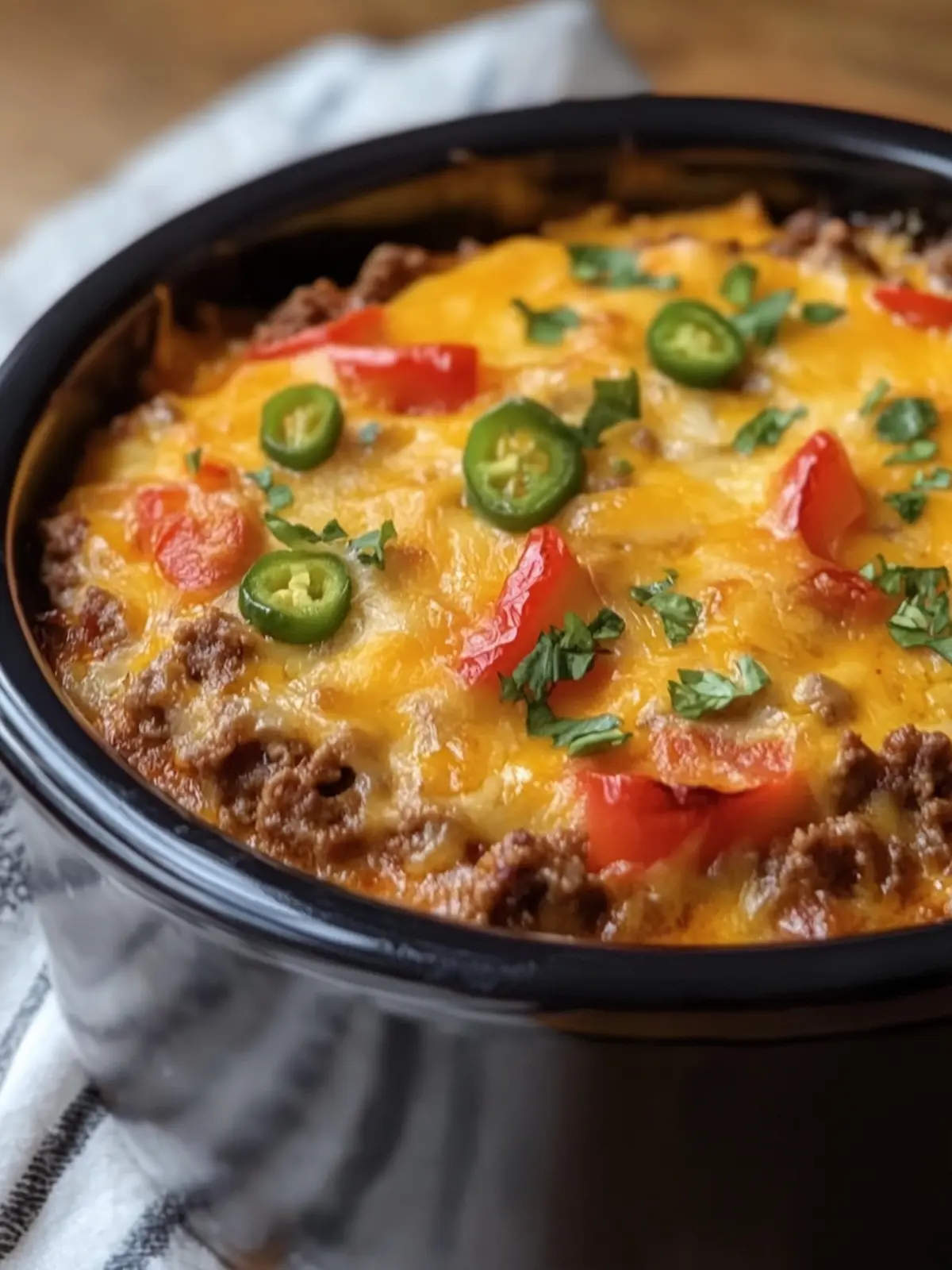 Crockpot Cheesy Beef and Pepper Casserole That Comforts You 5 Crockpot Cheesy Beef and Pepper Casserole