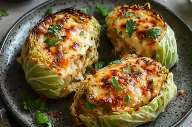 Cheesy Stuffed Cabbage Steaks
