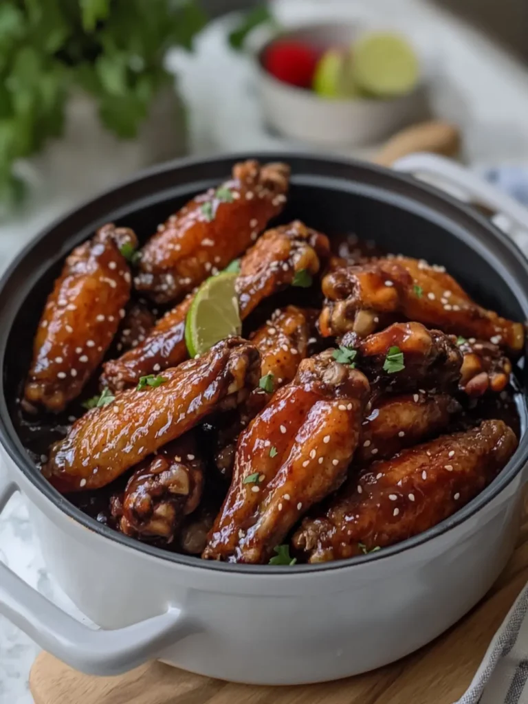 Slow Cooker Sticky Glazed Wings