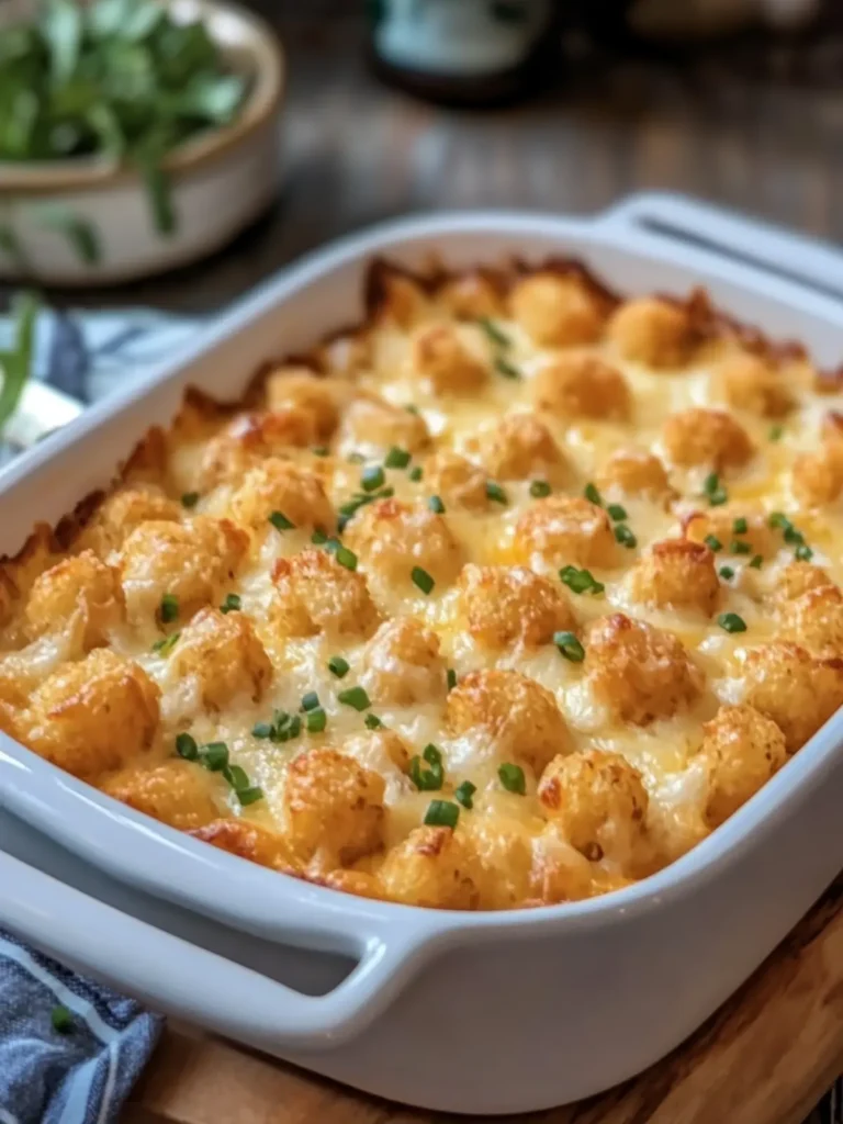 Cheesy Chicken Tot Pie: The Ultimate Comfort Food Casserole 3 Chicken Tot Pie (Cheesy Chicken Tater Tot Casserole)