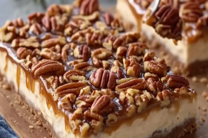 Salted Caramel Pecan Cheesecake Bars