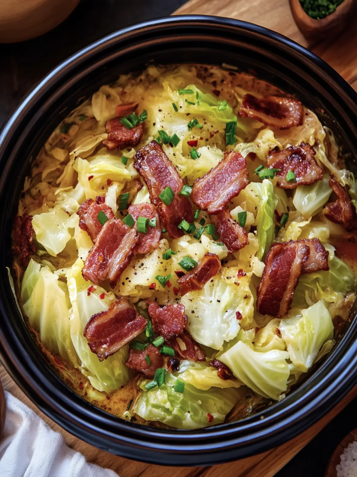 Savory Slow Cooker Garlic Butter Cabbage with Beef Bacon Delight 5 Slow Cooker Garlic Butter Cabbage with Beef Bacon