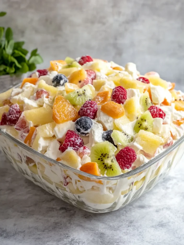 Delightful Creamy Fruity No-Bake Dessert Salad Recipe 3 Creamy Fruity No-Bake Dessert Salad