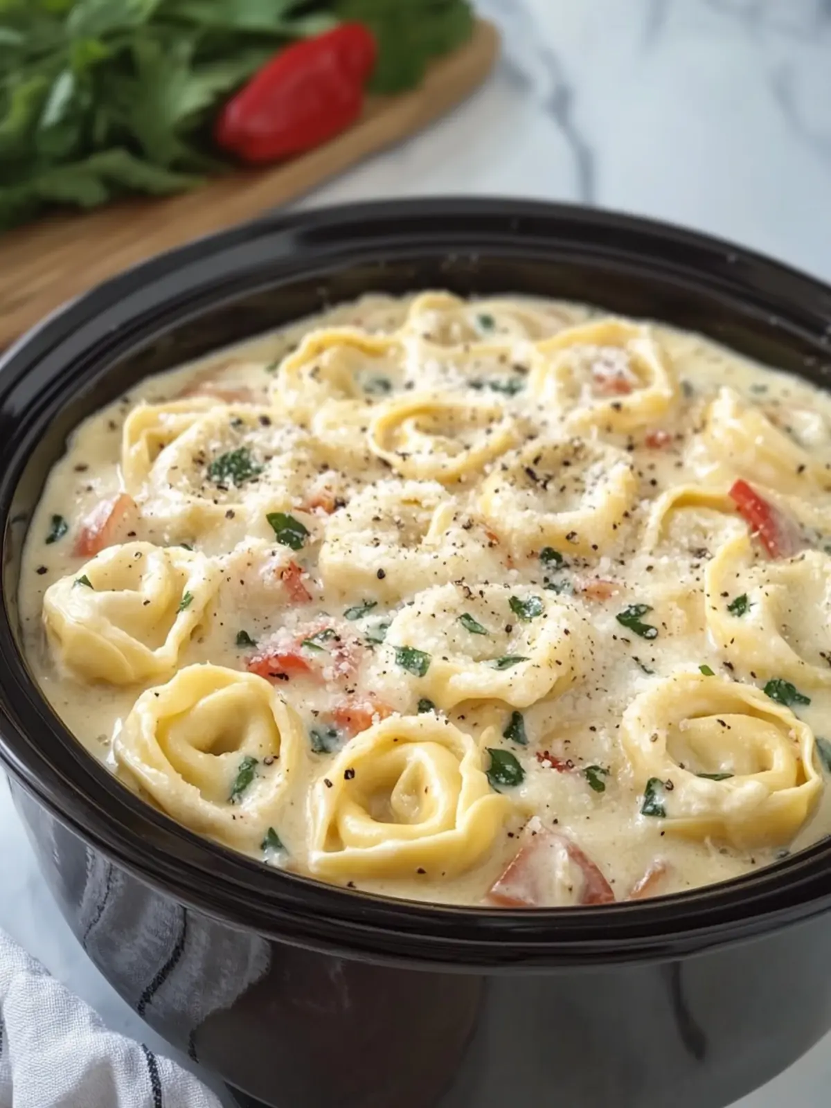 Crockpot Creamy Tortellini Pasta That Melts in Your Mouth 5 Crockpot Creamy Tortellini Pasta