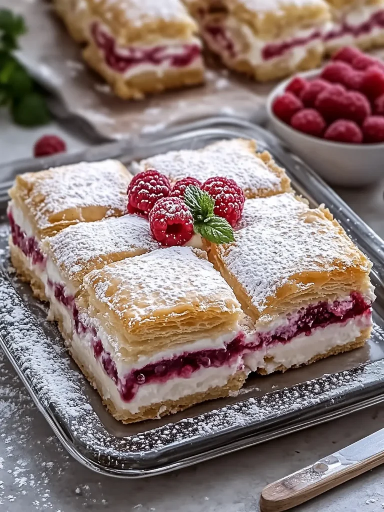 Delicious Raspberry Napoleon Cream Squares You’ll Love Making 4 Raspberry Napoleon Cream Squares (Raspberry Cremeschnitte)