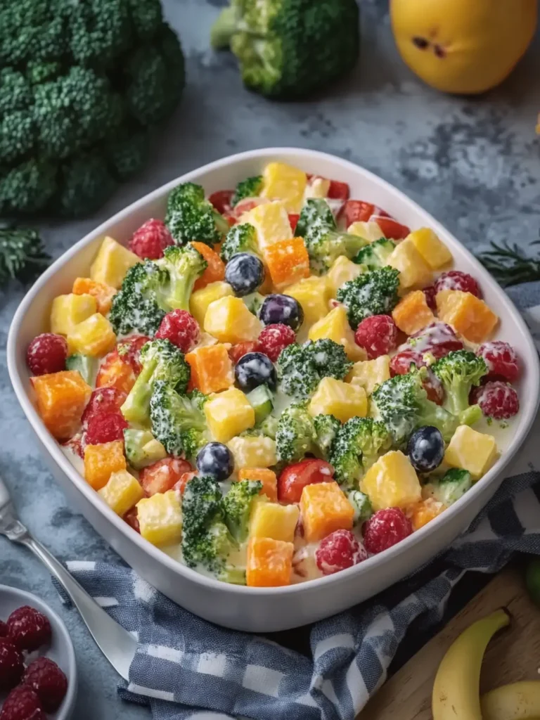 Creamy Fruits & Vegetable Salad with Broccoli Bliss 2 Creamy Fruits & Vegetable Salad with Broccoli