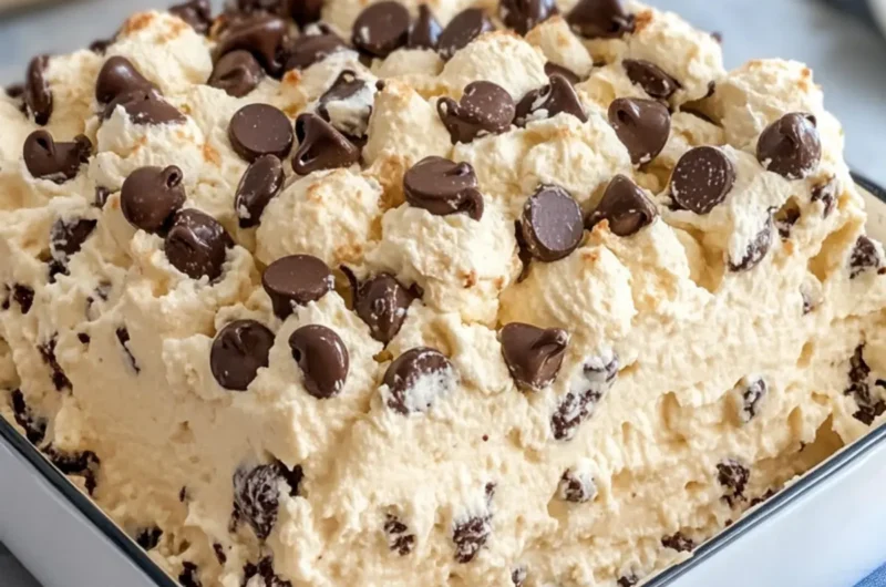 High-Protein Chocolate Chip Cookie Dough Fluff Casserole