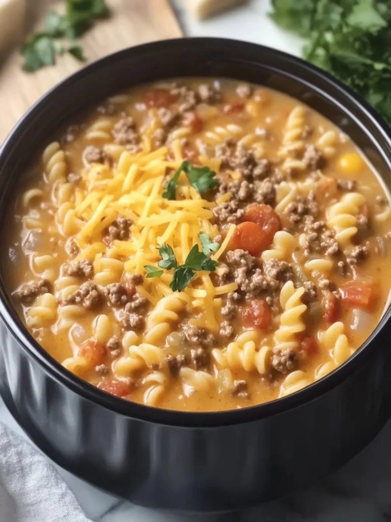 Creamy Cheeseburger Pasta Soup