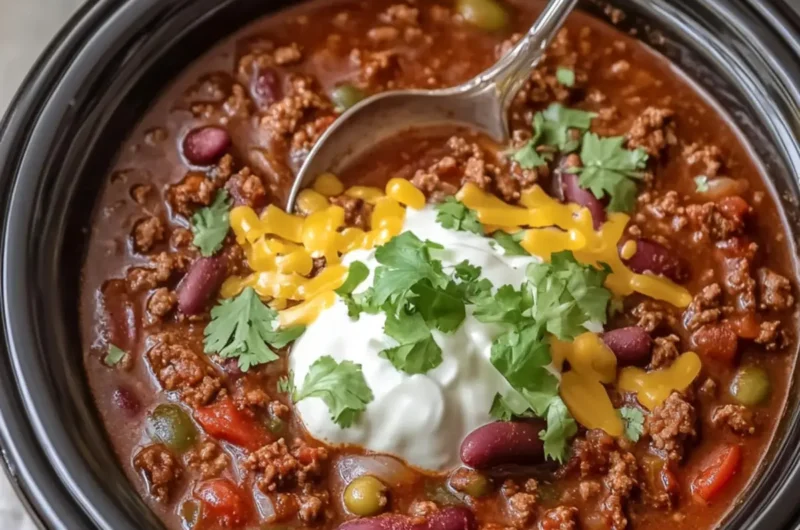 Easy Crockpot Beef Chili