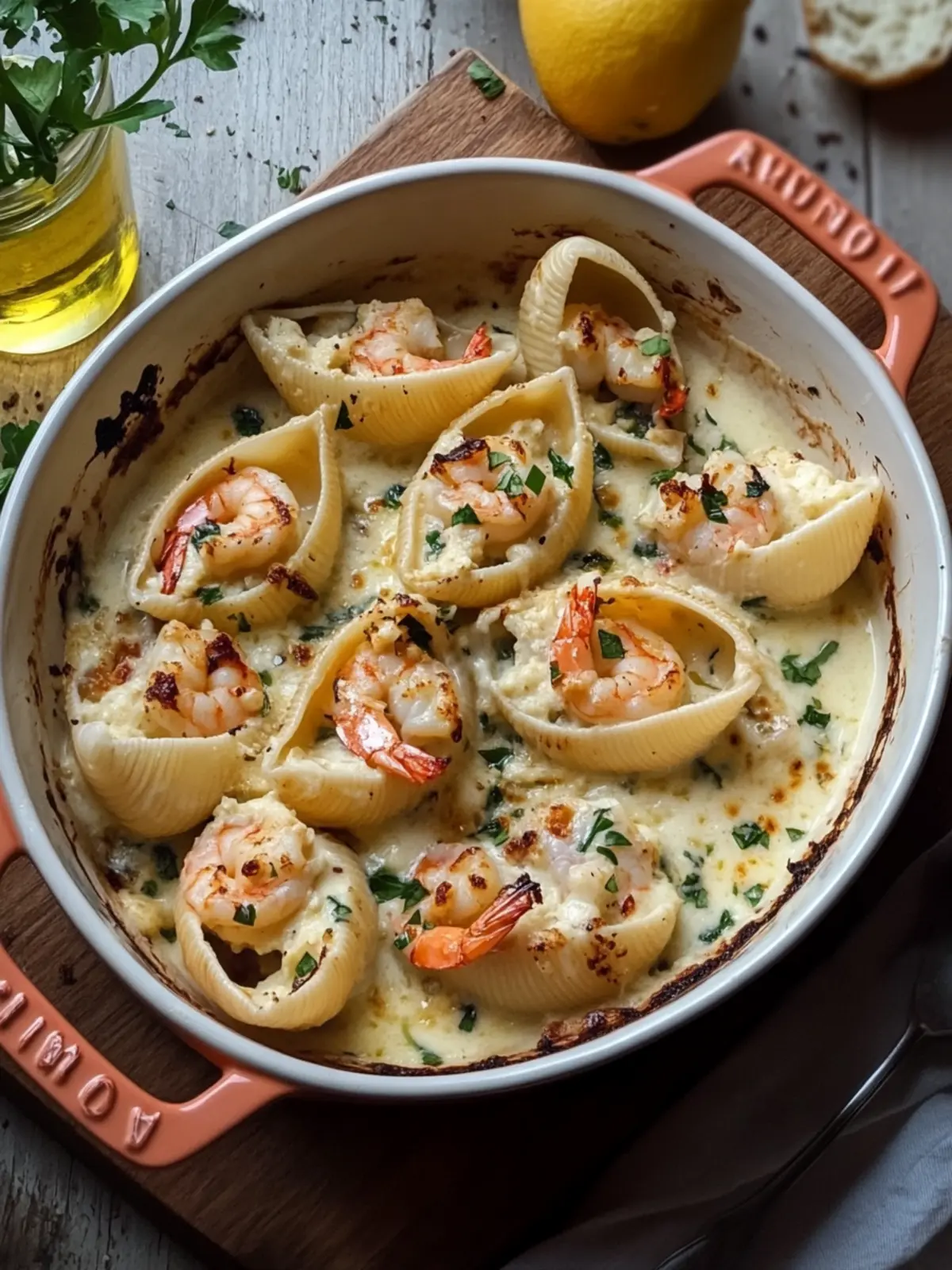 Delicious Creamy Seafood Stuffed Shells with Garlic Shrimp 5 Creamy Seafood Stuffed Shells with Garlic Shrimp