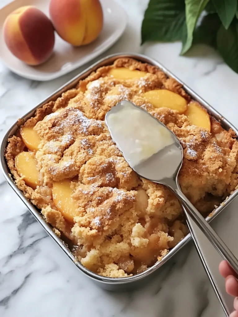 Easy Peach Cobbler Dump Cake with Crunchy Pecan Topping 2 Peach Cobbler Dump Cake