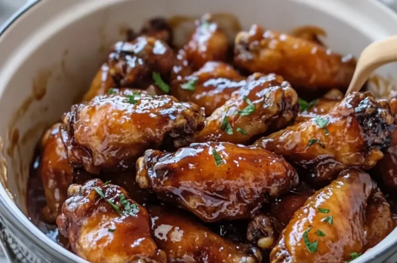 Slow Cooker Sticky Glazed Wings