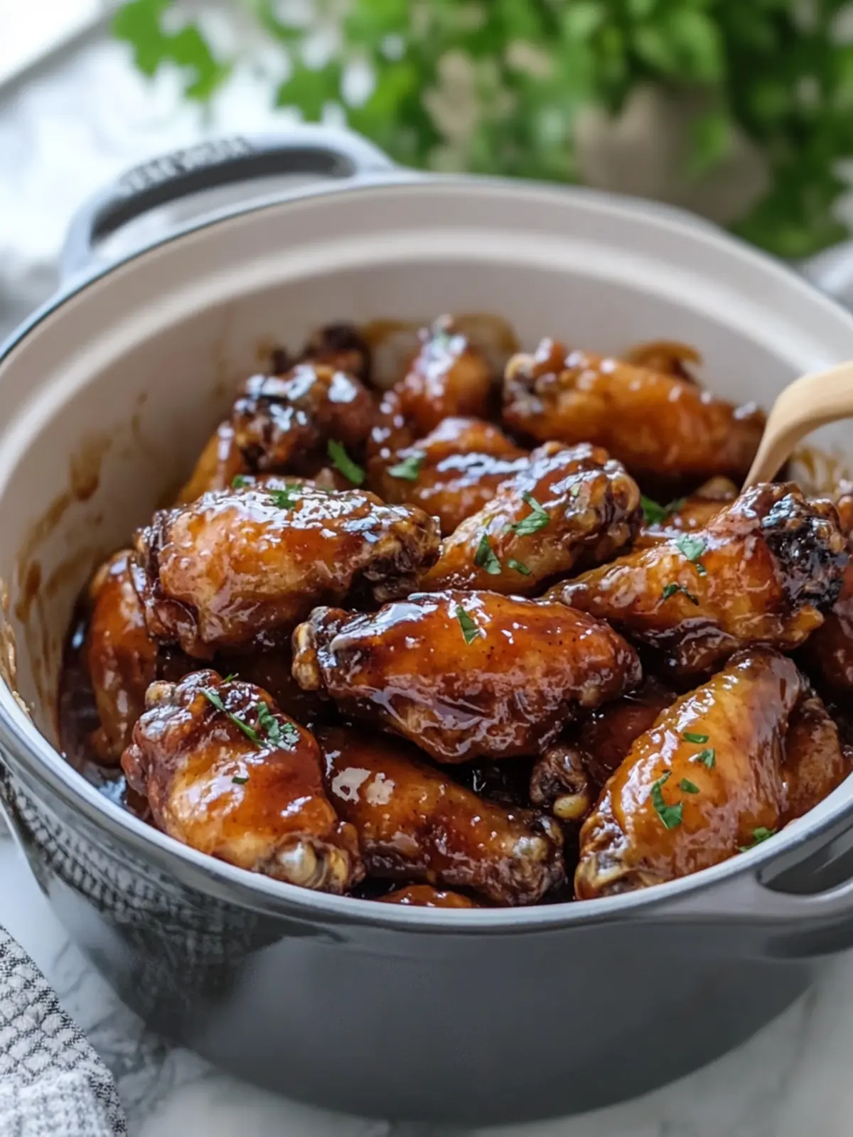 Slow Cooker Sticky Glazed Wings