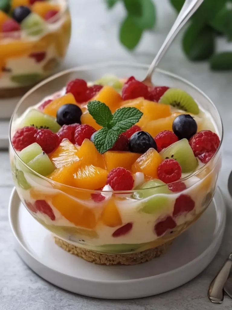 Delightful Gelatin Pudding with Fruits & Cookie Base Bliss 4 Gelatin Pudding with Fruits and Cookie Base