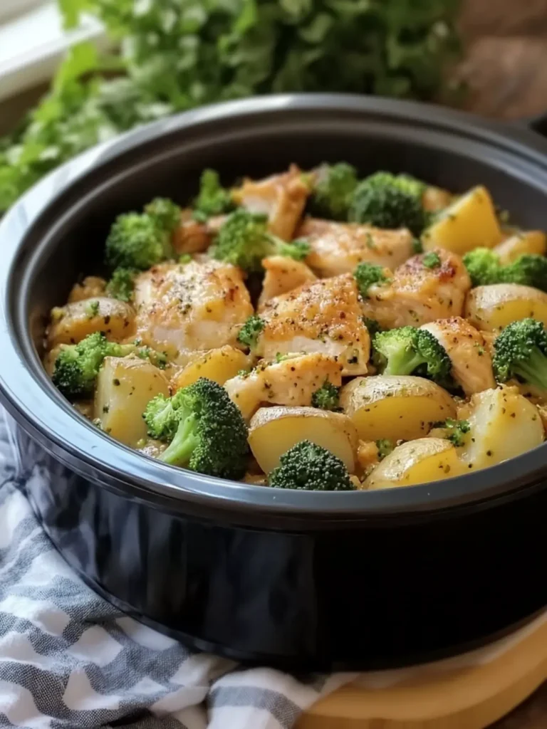 Creamy Crockpot Cheddar Broccoli Chicken and Potatoes Delight 2 Crockpot Cheddar Broccoli Chicken and Potatoes