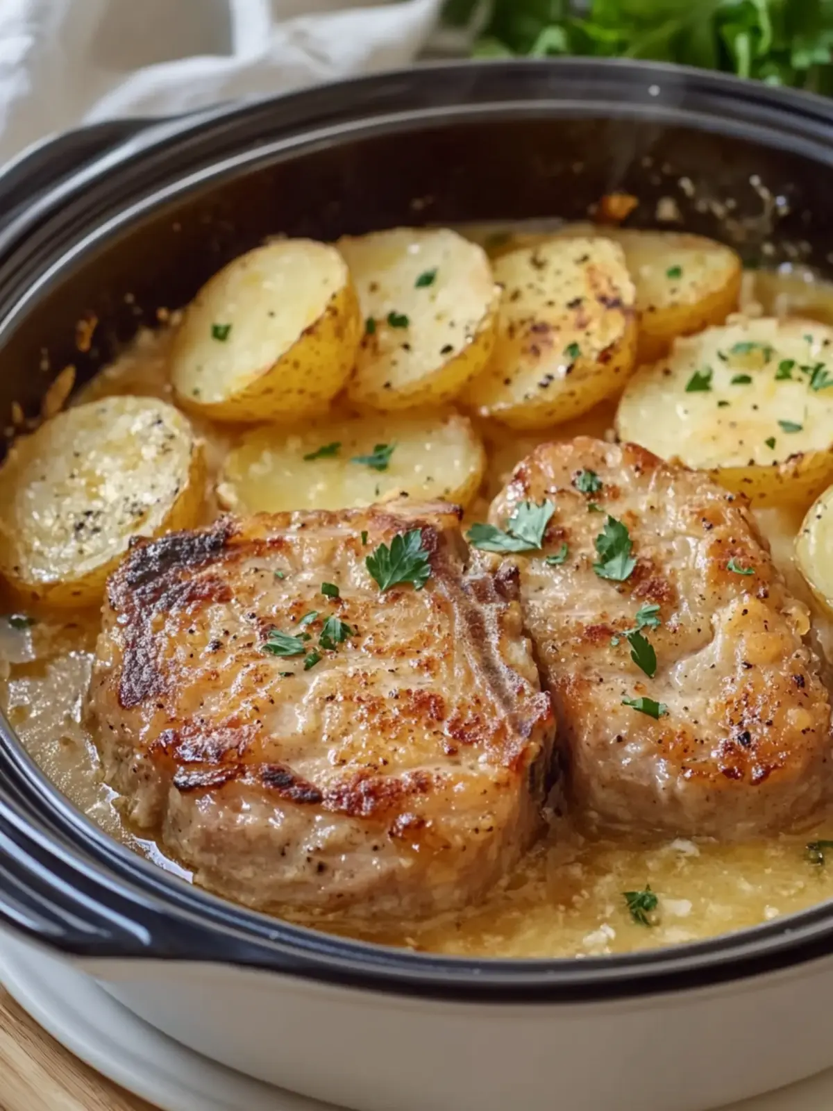 Slow Cooker 4-Ingredient Pork Chops & Scalloped Potatoes Bliss 5 Slow Cooker 4-Ingredient Pork Chops & Scalloped Potatoes