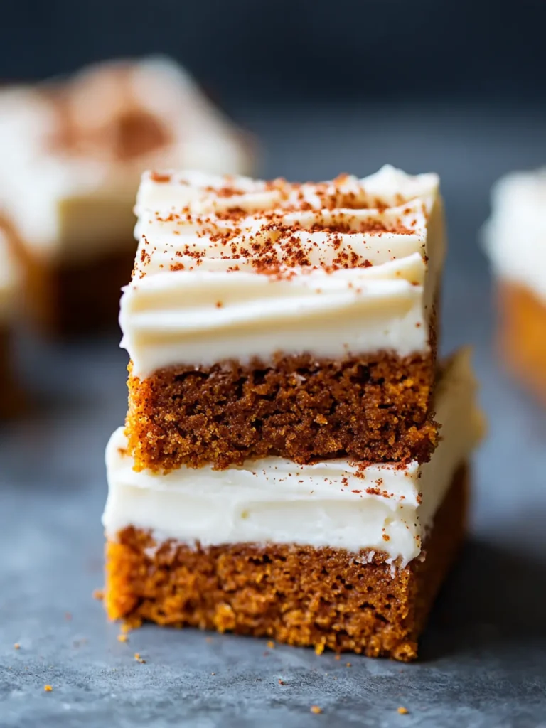Irresistible Velvety Pumpkin Spice Bars with Cream Cheese Frosting 2 Velvety Pumpkin Spice Bars with Silky Cream Cheese Frosting