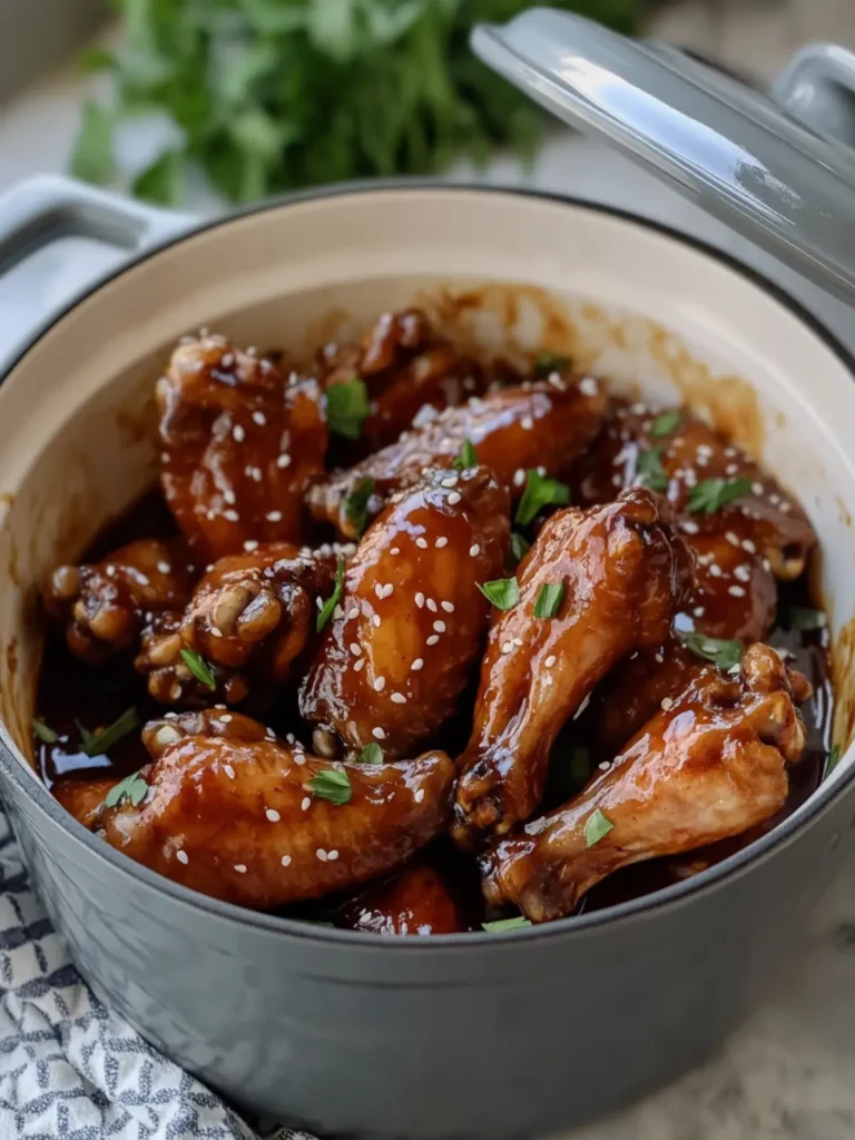 Slow Cooker Sticky Glazed Wings