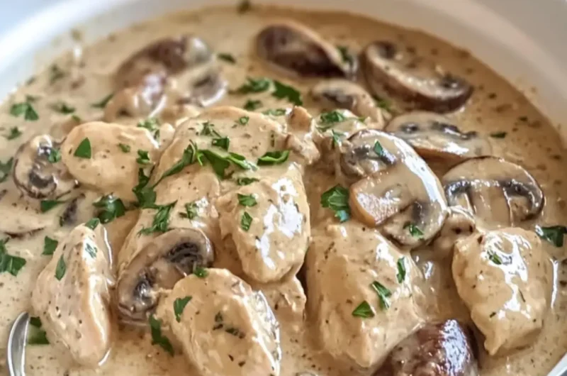 Slow Cooker Creamy Mushroom Chicken