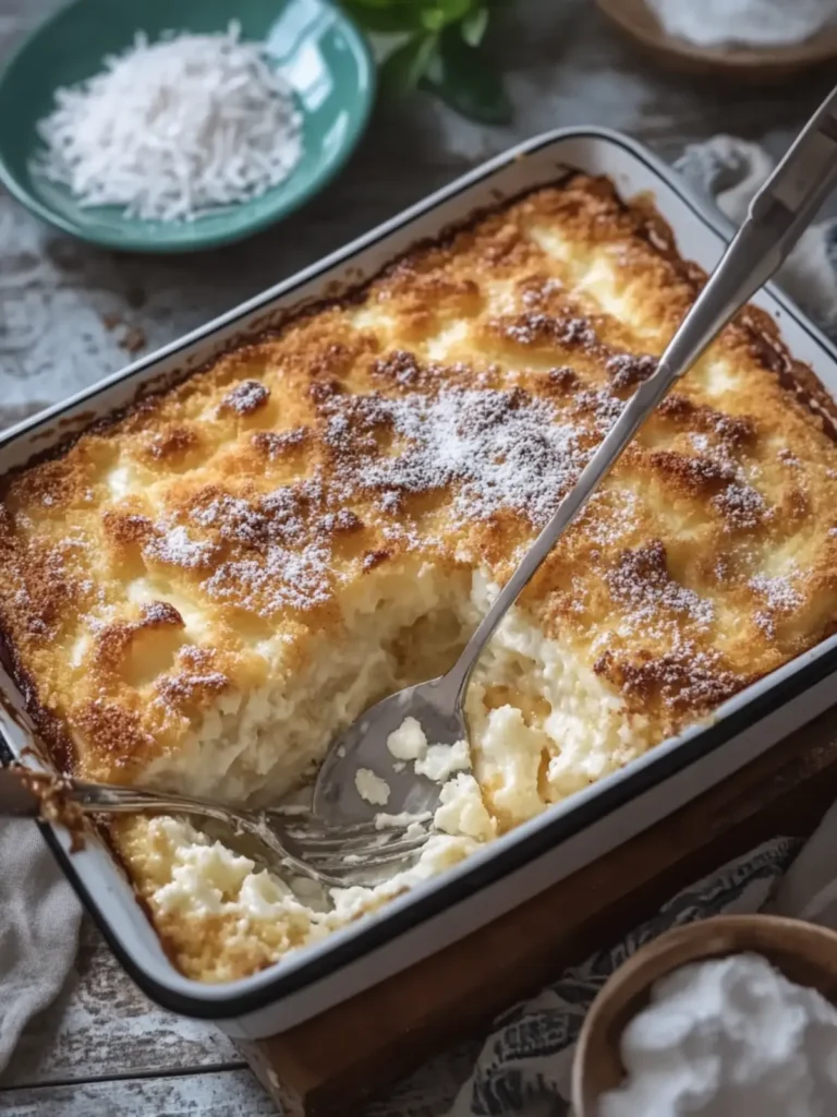 Irresistible Coconut Custard Dump Cake That Melts in Your Mouth 4 Coconut Custard Dump Cake