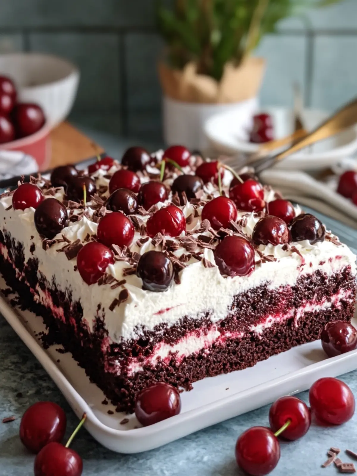 Chocolate Cherry Black Forest Poke Cake