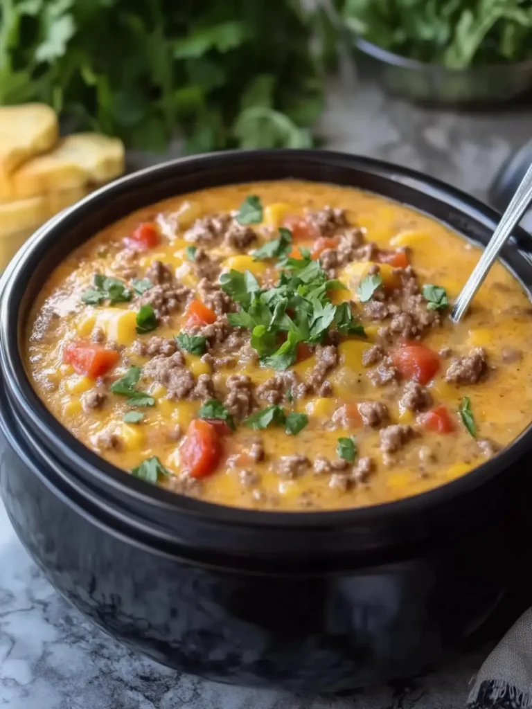 Irresistible Slow Cooker Cheeseburger Soup You’ll Love 3 Slow Cooker Cheeseburger Soup