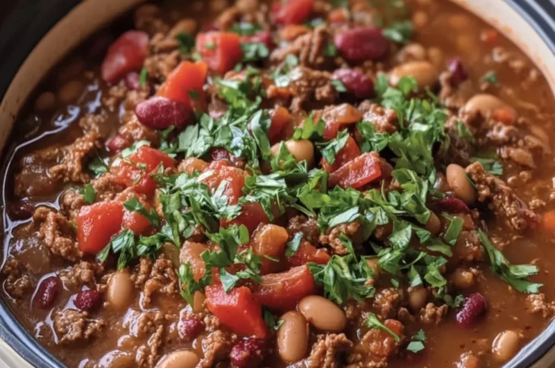 Slow Cooker 5-Ingredient Beef and Beans