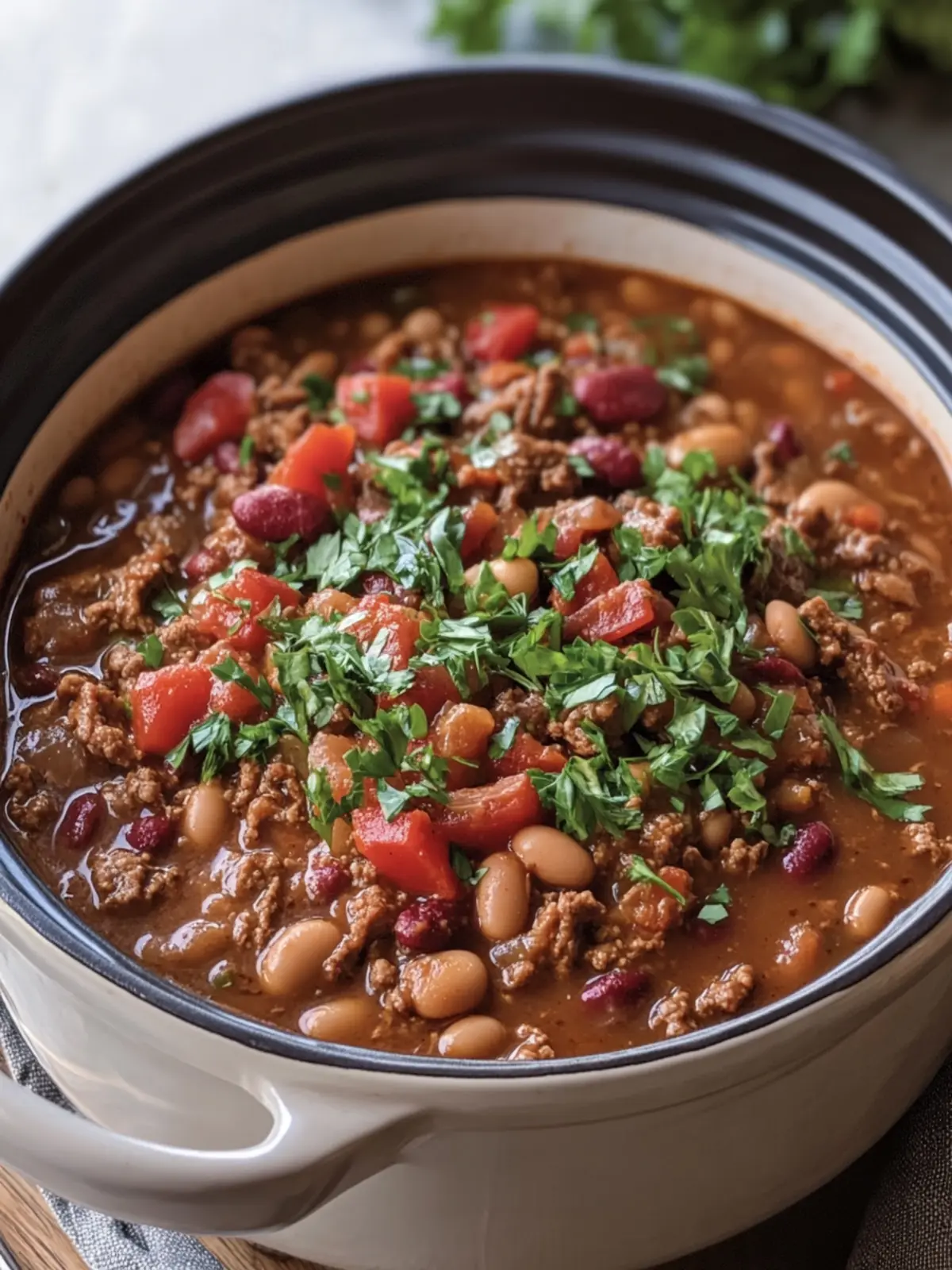 Slow Cooker 5-Ingredient Beef and Beans