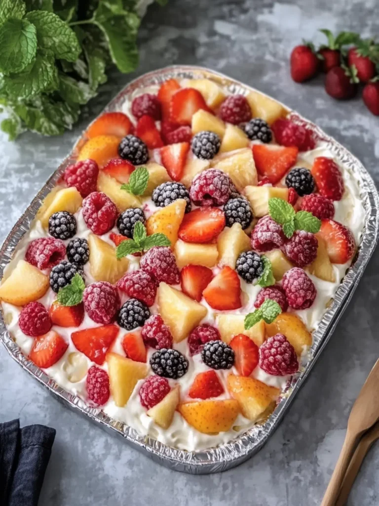 Cheesecake Fruit Salad in Tin Foil Tray: A Sweet Delight 2 Cheesecake Fruit Salad in Tin Foil Tray