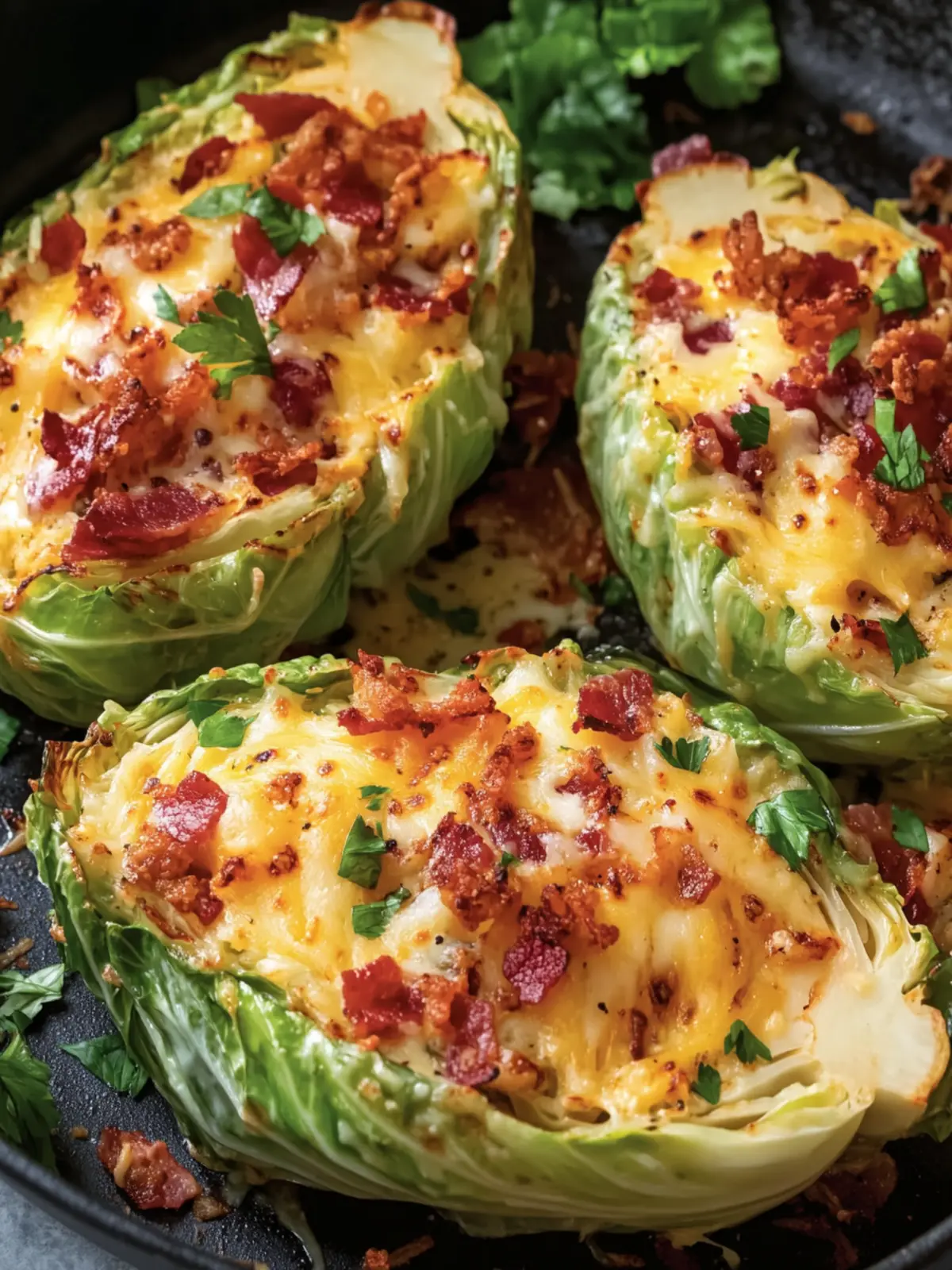 Delicious Cabbage Boats with Cheese and Turkey Bacon Delight 5 Cabbage Boats with Cheese and Turkey Bacon