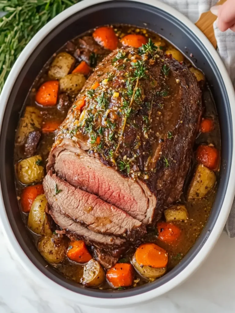 Savory Slow Cooker Garlic Butter Glazed Beef Roast Magic 4 Slow Cooker Garlic Butter Glazed Beef Roast