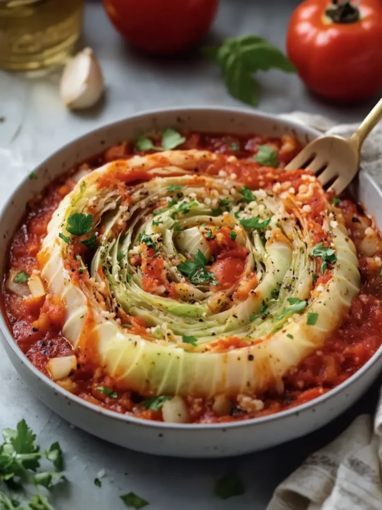 Stuffed Spiral Cabbage with Zesty Tomato Sauce Magic 2 Stuffed Spiral Cabbage Tomatoe Sauce