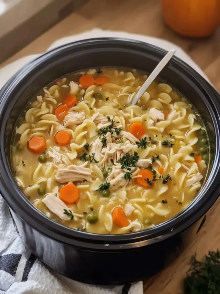 Cozy Up with Easy Crock Pot Chicken Noodle Soup Recipe 3 Crock Pot Chicken Noodle Soup