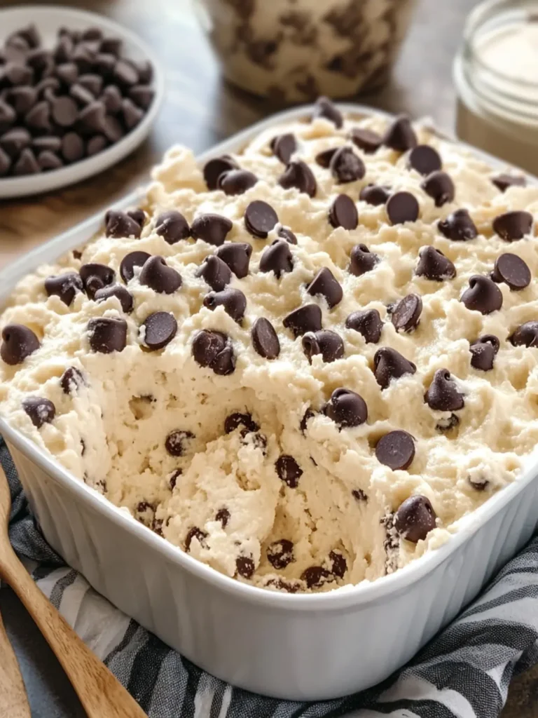 High-Protein Chocolate Chip Cookie Dough Fluff Delight 4 High-Protein Chocolate Chip Cookie Dough Fluff Casserole