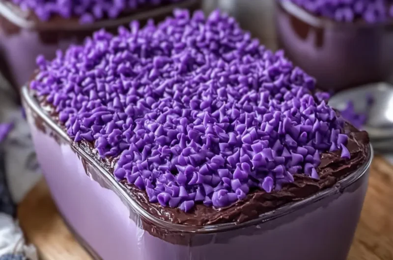 Chocolate Ube Pudding Dessert