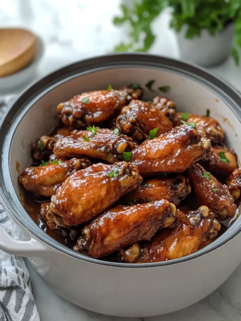 Slow Cooker Sticky Glazed Wings
