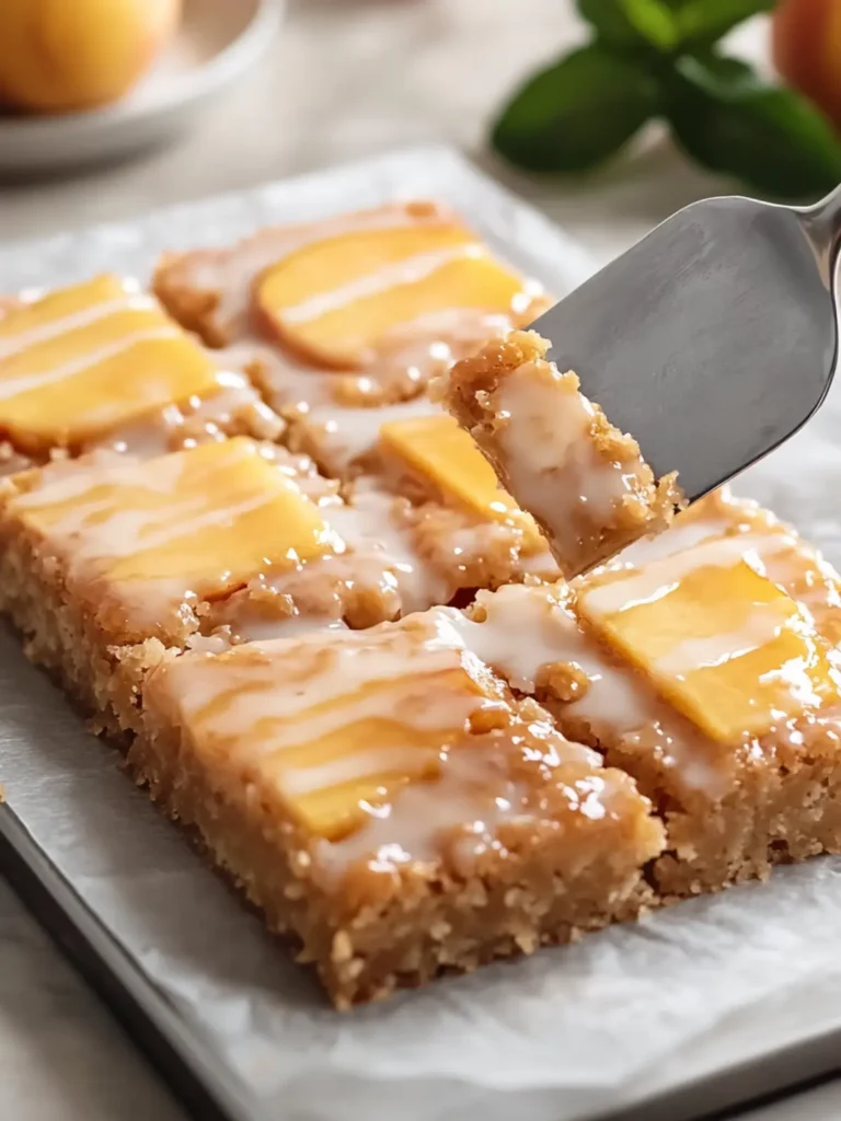 Peach Blondies with Fresh Peach Glaze That Wow Your Tastebuds 4 Peach Blondies with Fresh Peach Glaze