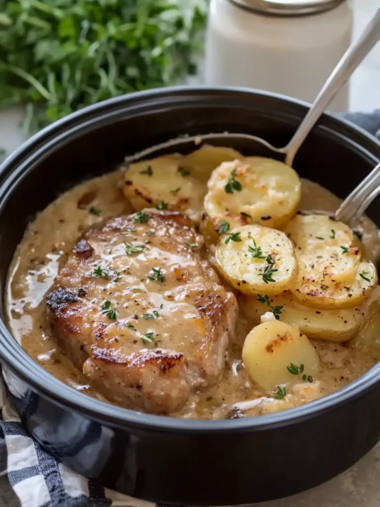 Slow Cooker 4-Ingredient Pork Chops & Scalloped Potatoes Bliss 4 Slow Cooker 4-Ingredient Pork Chops & Scalloped Potatoes