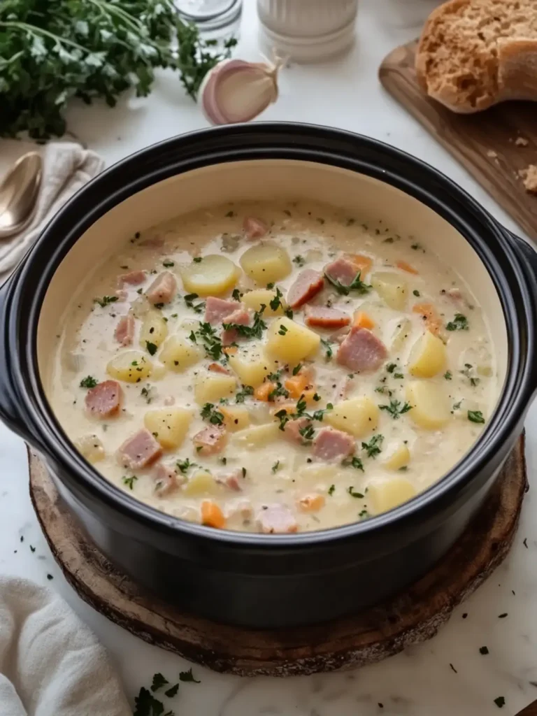Ultimate Comfort: Slow Cooker Ham and Potato Soup Recipe 2 Slow Cooker Ham and Potato Soup