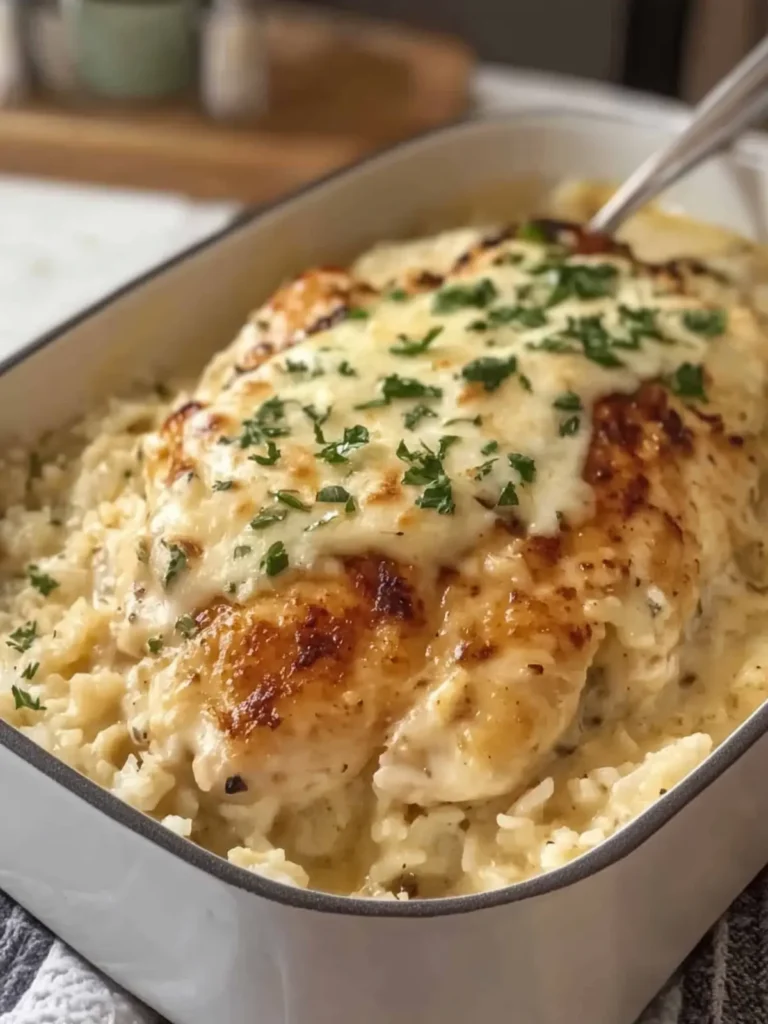 Creamy Garlic Parmesan Chicken and Rice