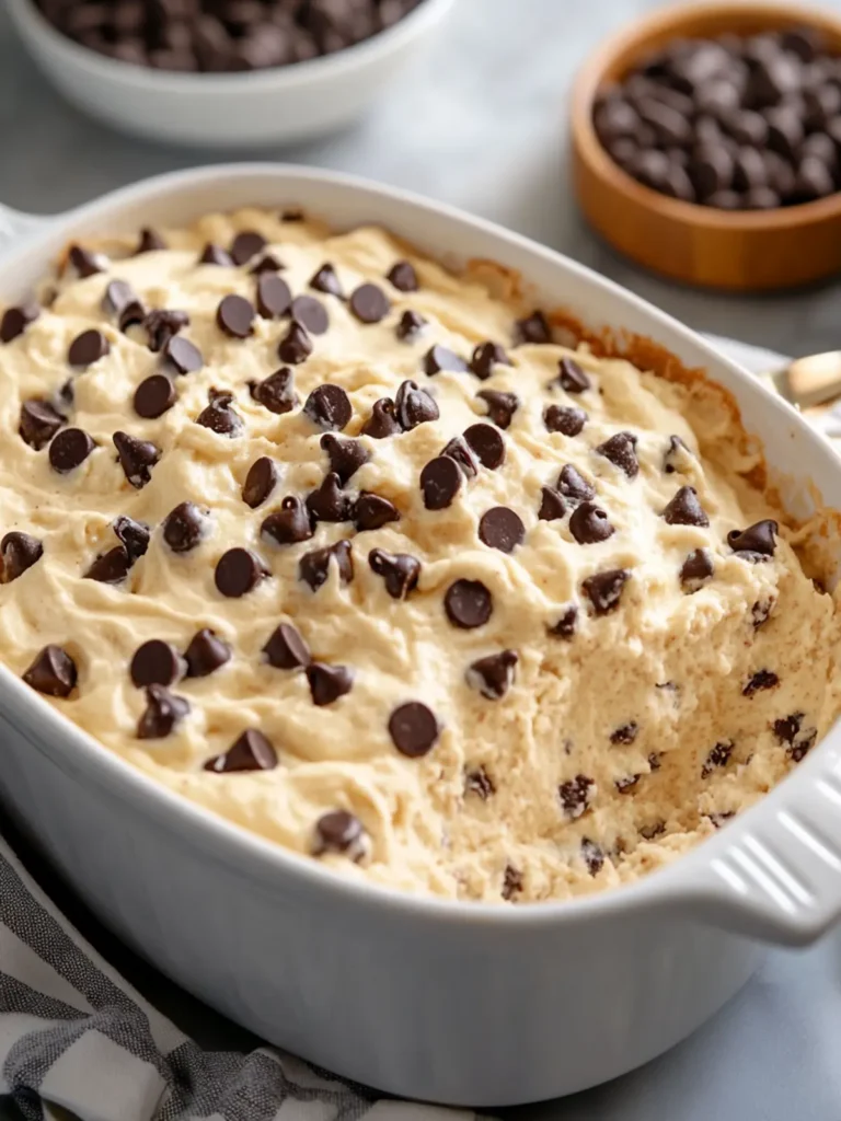 High-Protein Chocolate Chip Cookie Dough Fluff Casserole