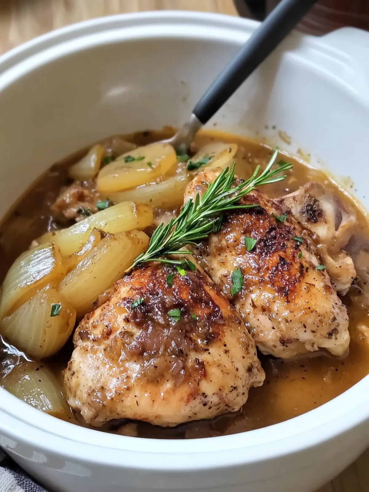 Crock Pot Buttery Onion Chicken with Potatoes & Asparagus Delight 5 Crock Pot Buttery Onion Chicken