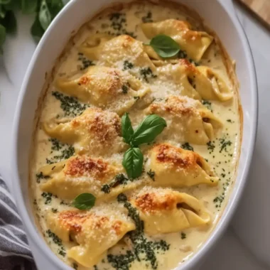 Crockpot Creamy Tuscan Chicken Tortellini