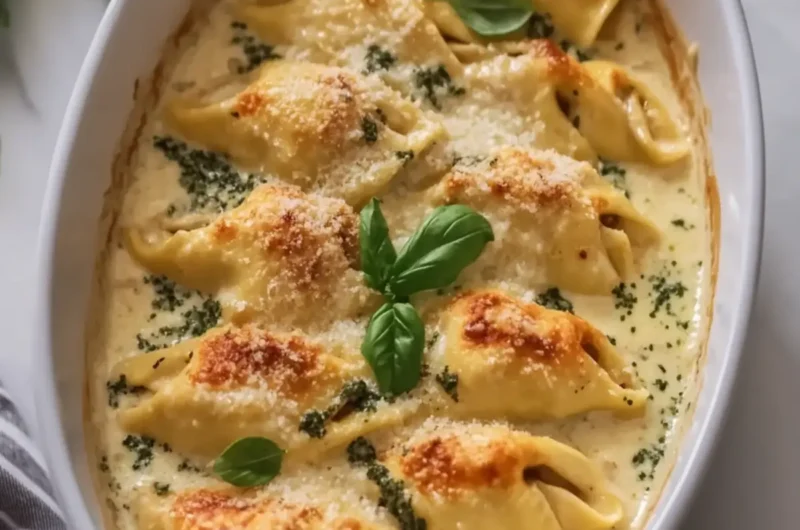 Crockpot Creamy Tuscan Chicken Tortellini