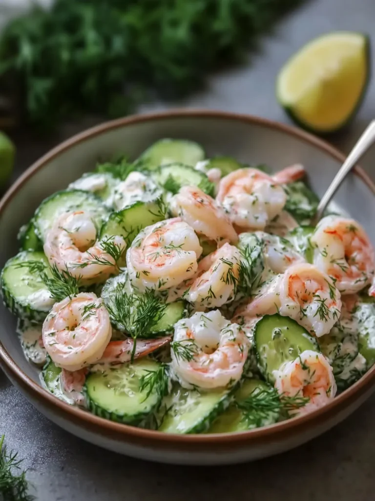 Delicious Creamy Cucumber and Shrimp Salad with Fresh Dill 3 Creamy Cucumber and Shrimp Salad with Fresh Dill